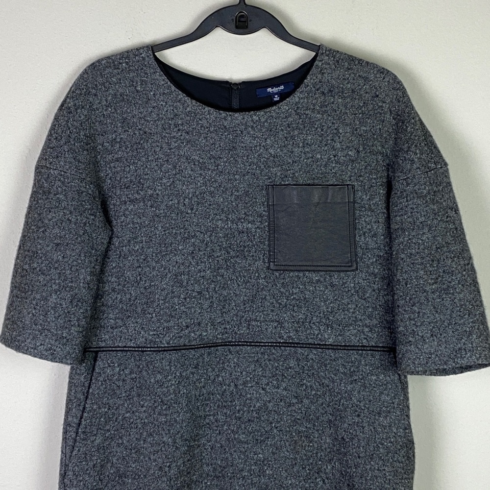 Madewell Leather Pocket Installation Wool Blend Dress - Picture 2 of 9